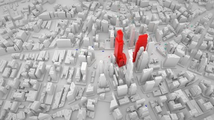 Abstract urban landscape,  3 d render