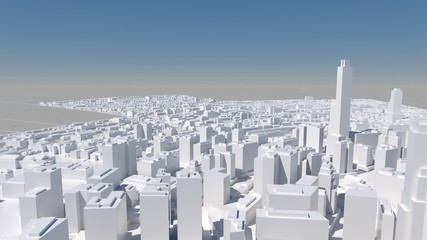 Abstract urban landscape, 3 d render