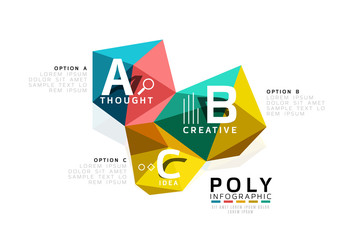 Fototapeta premium Abstract low poly infographics template