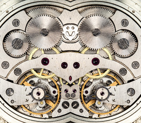 Fototapeta na wymiar mix of old clockwork mechanical watches, high resolution and detail 