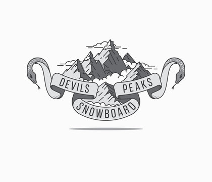 Devils peaks snowboard BW