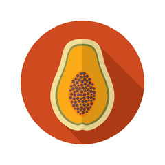 Papaya flat icon. Tropical fruit