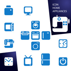 Set icons home appliances