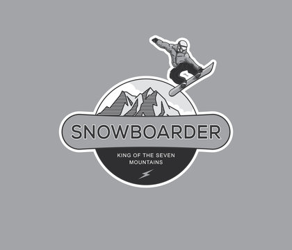 Snowboarding extreme BW