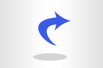 illustration of blue arrow against plain background