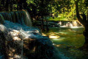 The idyllic Kuang Si Waterfall near Luang Prabang, Laos