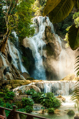 The idyllic Kuang Si Waterfall near Luang Prabang, Laos