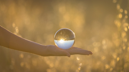 futuro, bola, inverso, luz, reflejo