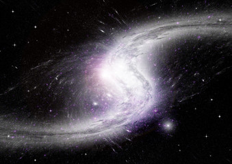 Stars, dust and gas nebula in a far galaxy