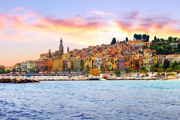 Foto op Canvas Colorful old town Menton on french Riviera © Kavita