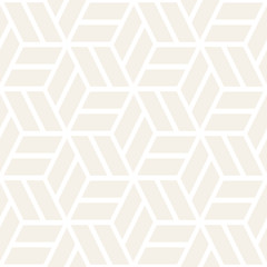Cubic Grid Tiling Endless Stylish Texture. Vector Seamless Black and White Pattern