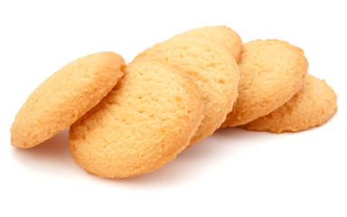 short pastry cookies isolated on white background