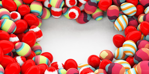 Easter eggs on white background. 3d illustration