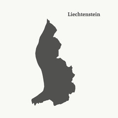 Outline map of Liechtenstein.  vector illustration.