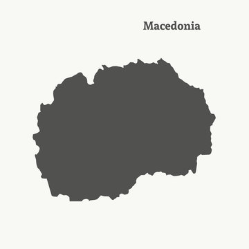 Outline map of Macedonia. vector illustration.