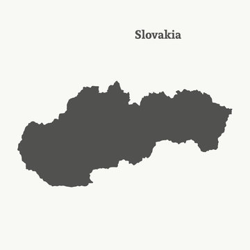 Outline map of Slovakia. vector illustration.