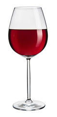 Red wine glass isolated on white background