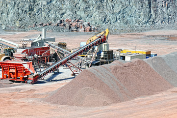 View into a quarry mine of porphyry rock