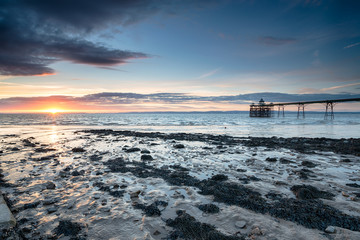 Sunset at Clevedon Pier