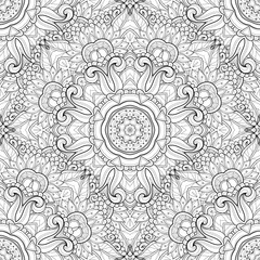 Vector Seamless Monochrome Ornate Pattern