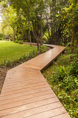 A wooden walkway