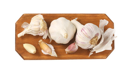 Fresh garlic bulbs and cloves