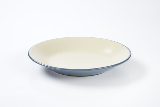 plate with blue edge