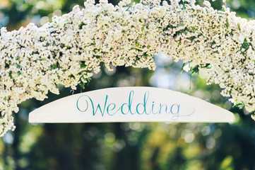 Wedding path and decorations for newlyweds