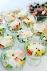 Table set and salad for a wedding reception