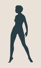 Sexy women silhouette. Fashion mannequin. Vector Illustration