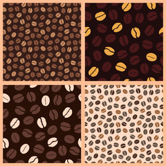 coffee beans seamless pattern for coffee shop