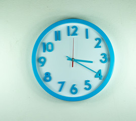 Clock face on wall Time concept.