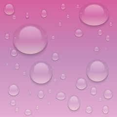 Realistic Transparent Water Drops.  Vector background with drops.