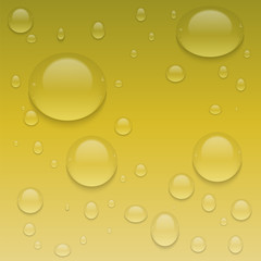 Realistic Transparent Water Drops.  Vector background with drops.