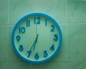 Clock face on wall Time concept.