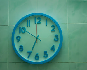 Clock face on wall Time concept.