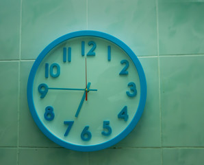 Clock face on wall Time concept.