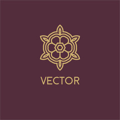 Luxury vector logo. Linear emblem