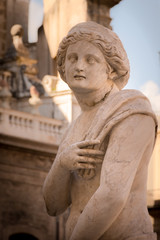 particular of a statue in Piazza Pretoria,Piazza Delle Vergogne