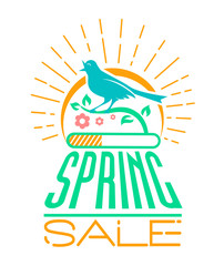 Spring Sale Design  singing bird