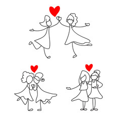 hand drawing abstract concept girl power for women's day