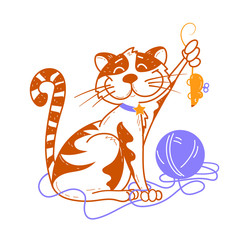 Fototapeta premium Illustration of funny cat