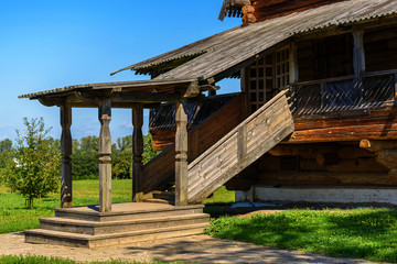 Old wooden Orthodox church on the territory of the Suzdal Kremlin. Gold ring of Russia.
