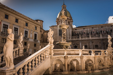 particular of a statue in Piazza Pretoria,Piazza Delle Vergogne