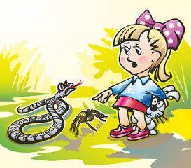 girl and snake