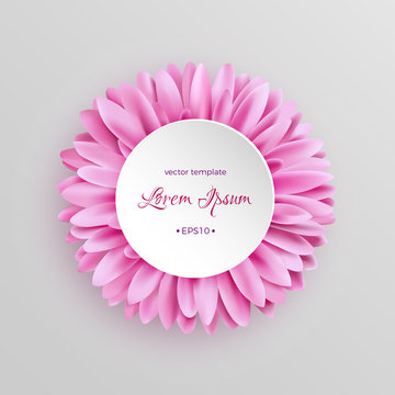 Elegant pink gerbera flower template