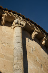 Romanesque corbels under a eave