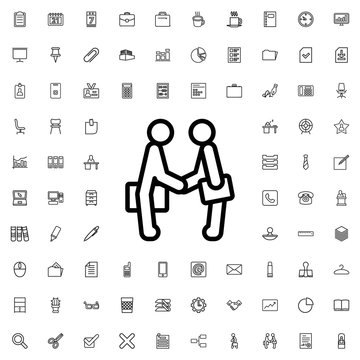 Businessman Shaking Hands Icon Illustration