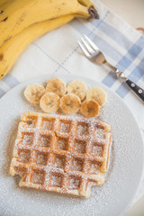 Waffeln mit Banane 
