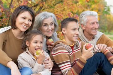 big family on picnic 